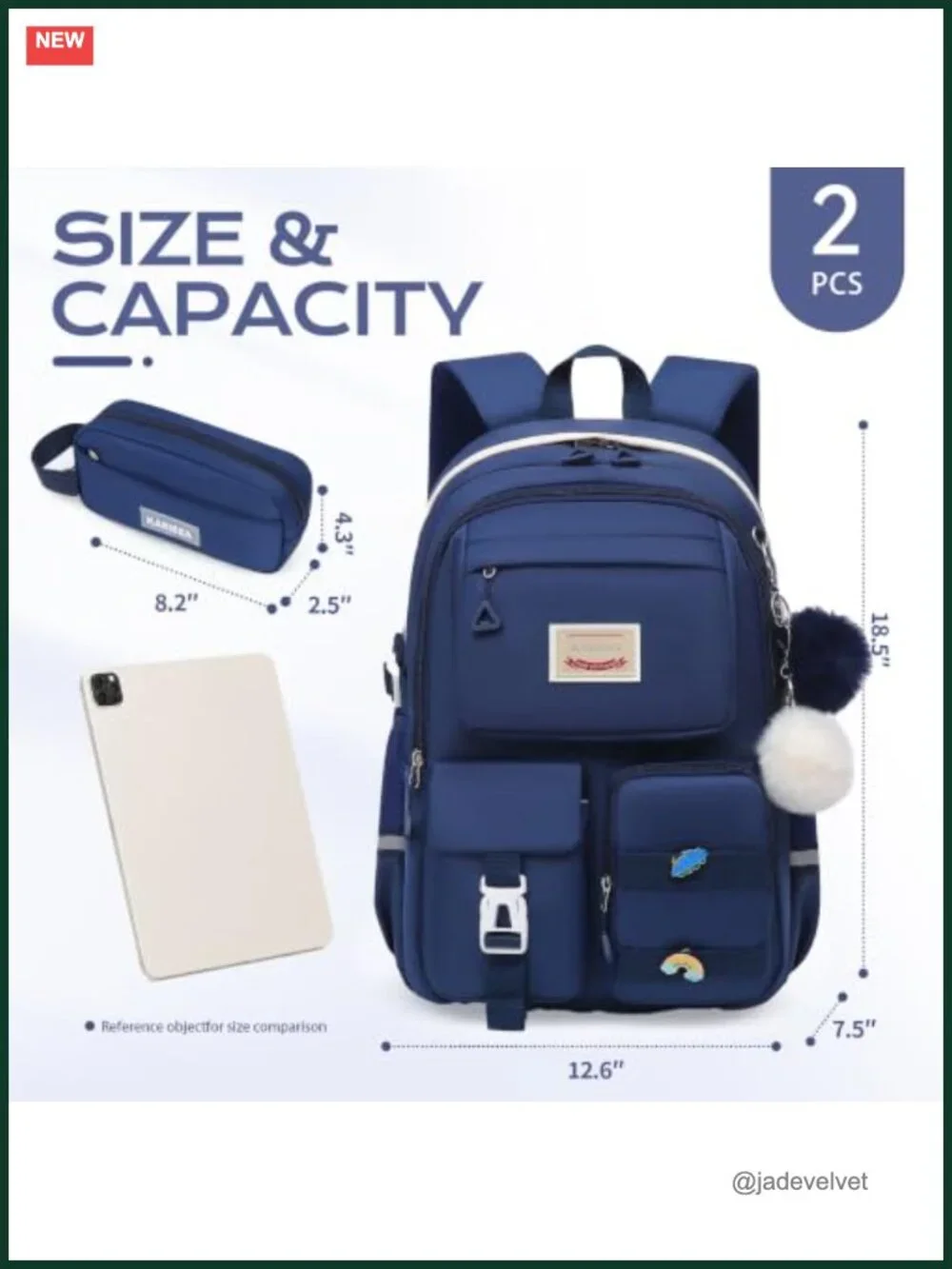 Girls Backpack with Multiple Pockets for School Travel Daypack